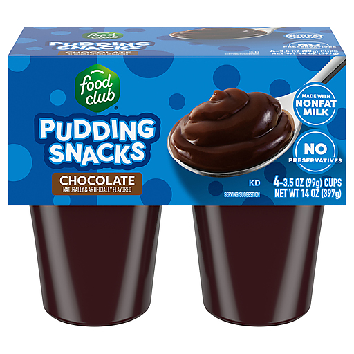 Food Club Chocolate Pudding Snacks 4 ea