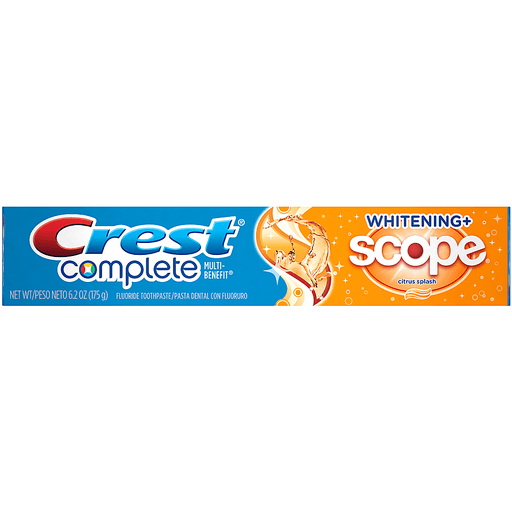 Crest Complete Toothpaste, Fluoride, Whitening + Scope, Citrus Splash ...