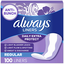 Always Always Daily Extra Protect Liners, Regular Length Length, Unscented Panty Liners, 100 Ct 100 Ct