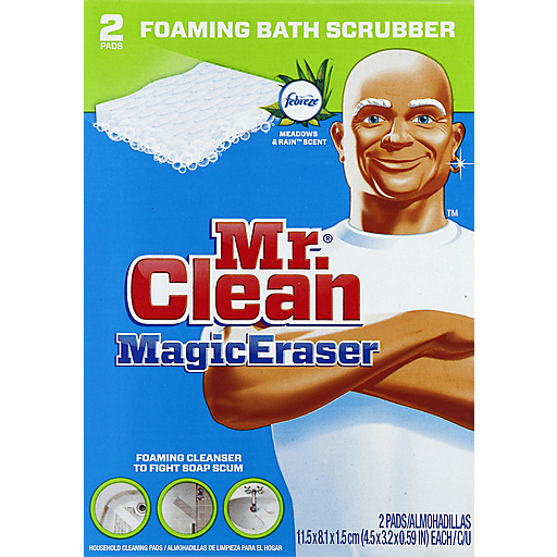 Mr. Clean Bath Scrubber, Foaming, Febreze Meadows & Rain Scent 2 Ea ...