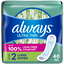 Always Always Ultra Thin Pads Without Wings, Size 2, Long Super, 40 Ct 40 Ct