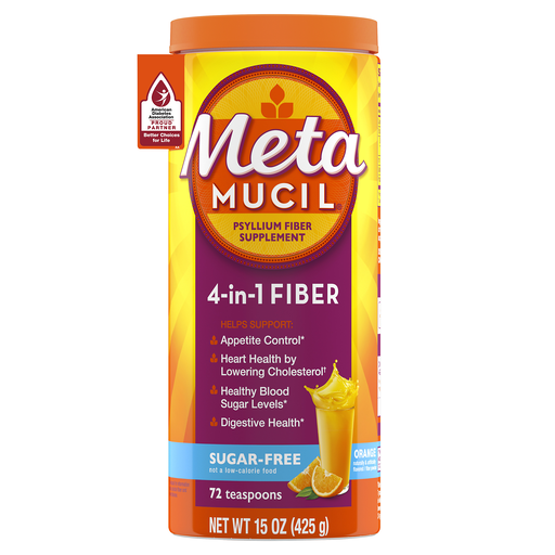Metamucil Metamucil Psyllium Fiber Powder, Sugar Free, Orange, Glp 1 Friendly Fiber>, 72 Tsp 15 oz