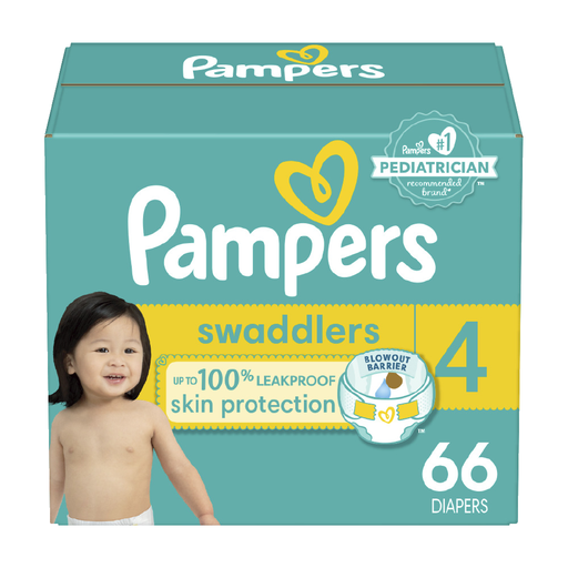 Pampers Pampers Swaddlers Diapers, Size 4, 66 Count 66 ct