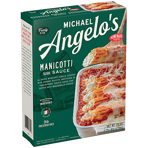 Michael Angelos Manicotti With Sauce Frozen 28.000 oz