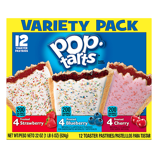 Pop Tarts Variety Pack Strawberry/Blueberry/Cherry Toaster Pastries 12 Ea, Toaster Pastries & Breakfast Bars