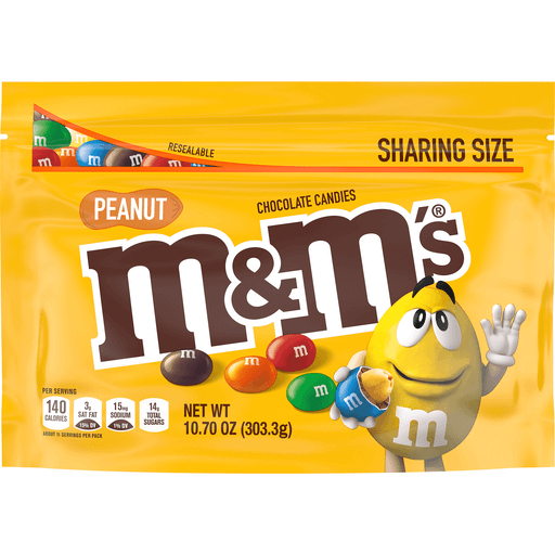 M&M'S Red, White & Blue Peanut Chocolate Candy, Sharing Size, 10.7 oz Bag, Chocolate