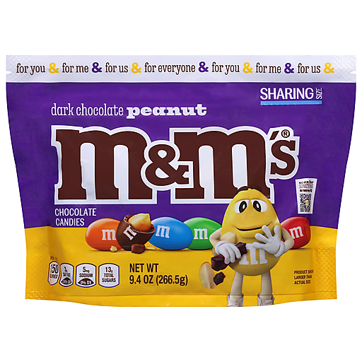 M&M's Dark Chocolate Peanut Chocolate Candies Sharing Size 9.4 oz