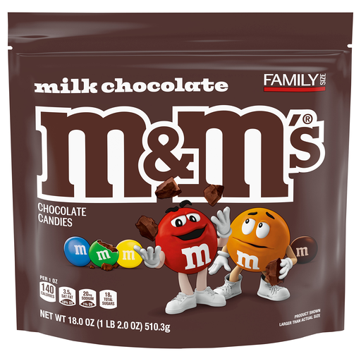 M&M's Milk Chocolate Chocolate Candies Family Size 18 oz