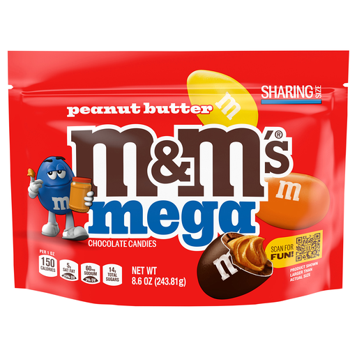 M&M's Peanut Butter Chocolate Candies Sharing Size 8.6 oz