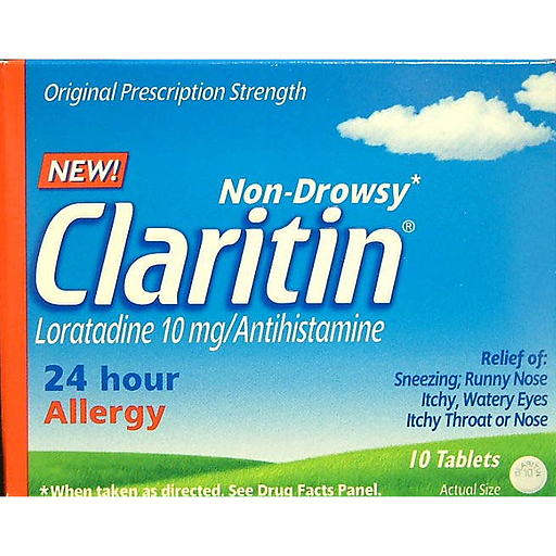 Claritin Indoor & Outdoor Allergies, Non Drowsy, 10 Mg, Tablets 10 ea
