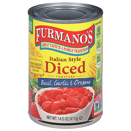 Furmano's Diced Tomatoes Italian Style with Basil