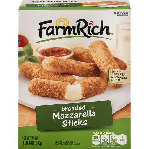 Farm Rich Mozzarella Sticks, Breaded 24 Oz 