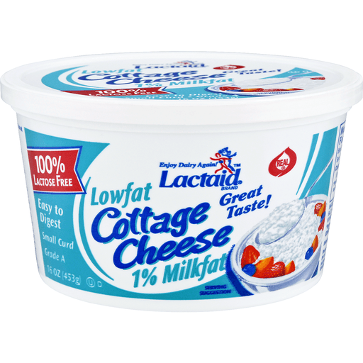 Lactaid Cottage Cheese, Small Curd, 1% Milkfat, Lactose Free, Lowfat ...