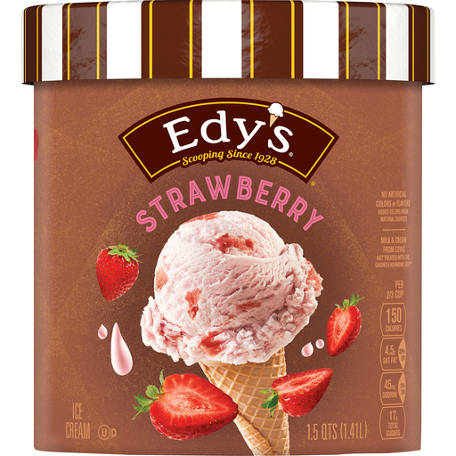 Edy's Strawberry Ice Cream 1.5 Qt 