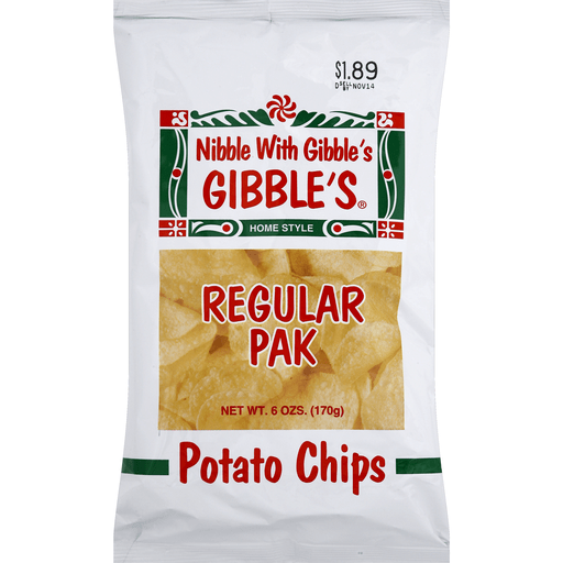 Gibbles Potato Chips, Regular Pak, Home Style | Potato | Market Basket