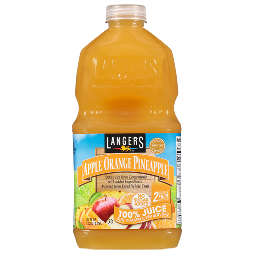 Langers No Sugar Added Apple Orange Pineapple 100% Juice From Concentrate 64 fl oz