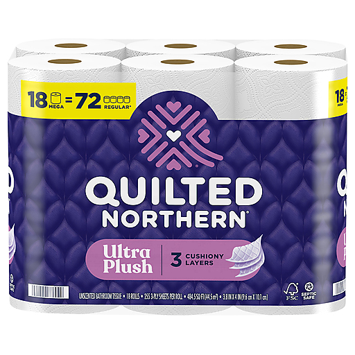 Quilted Northern 3 Ply Unscented Mega Rolls Bathroom Tissue 18 ea