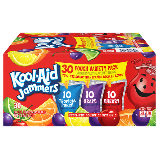 Kool Aid Tropical Punch/Grape/Cherry Drink Variety Pack 30 ea