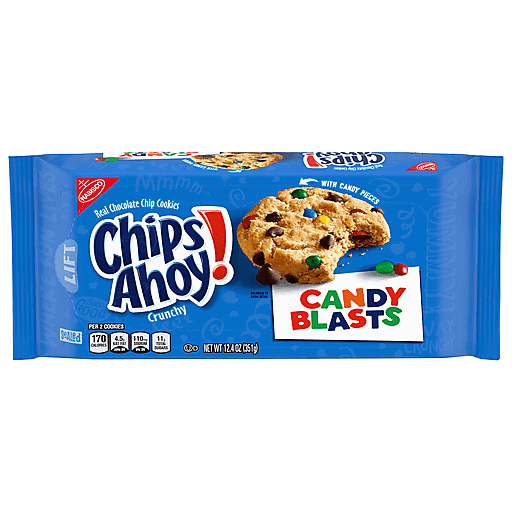 Chips Ahoy! Chocolate Chip Cookies, Candy Blasts, Crunchy 12.4 Oz, Chocolate & Chocolate Chip