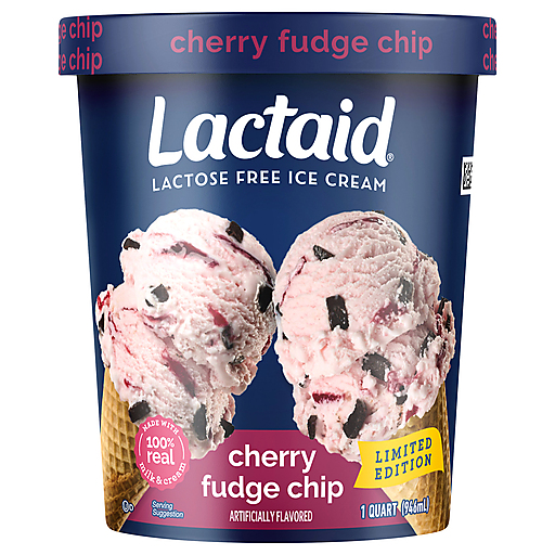 Lactaid Lactose Free Cherry Fudge Chip Ice Cream 1 qt