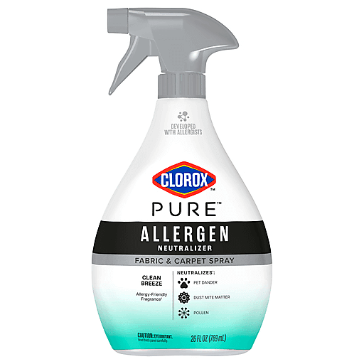 Clorox PURE Allergen Neutralizer Fabric and Carpet Spray, Clean Breeze, 26 Fluid Ounces