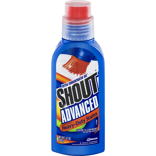 2 Bottles Shout Advanced Gel Stain Remover with Scrubber 8.7 oz.