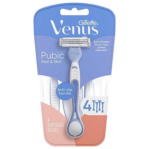 Gillette Pubic Hair & Skin Disposable Razors 4 ea