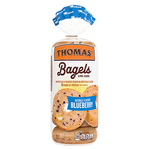 Thomas' Pre Sliced Blueberry Bagels 6 ea