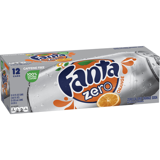 Fanta Orange Zero Sugar Fridge Pack Cans, 12 Fl Oz, 12 Pack, Lemon-Lime &  Citrus