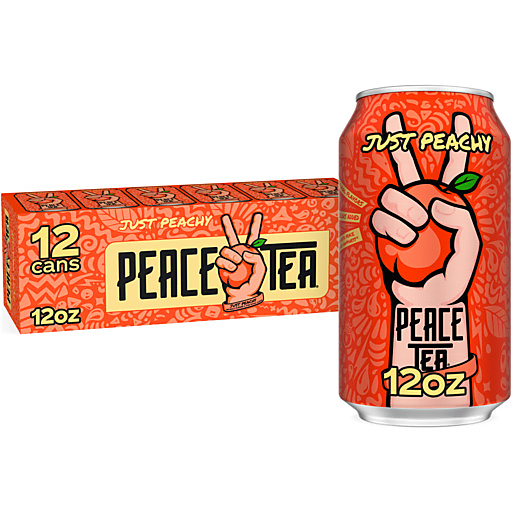 Peace Tea Just Peachy, Iced Tea With Natural Peach Flavor Cans 12