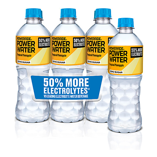 Powerade Zero Sugar Tropical Pineapple Enhanced Water Bottles 16.9 fl oz