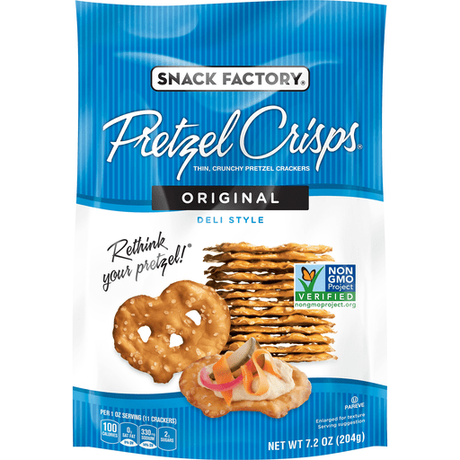 Snack Factory Pretzel Crisps, Original, Deli Style 7.2 Oz