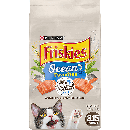 Friskies Dry Cat Food Ocean Favorites With Natural Salmon 3.15 lb