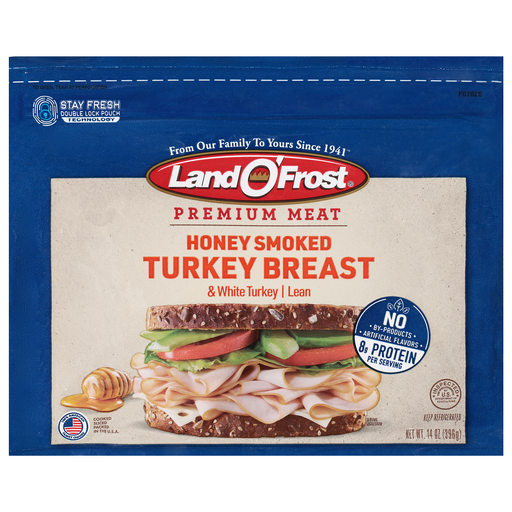 Land O'frost Honey Smoked Turkey Breast & White Turkey 14 oz