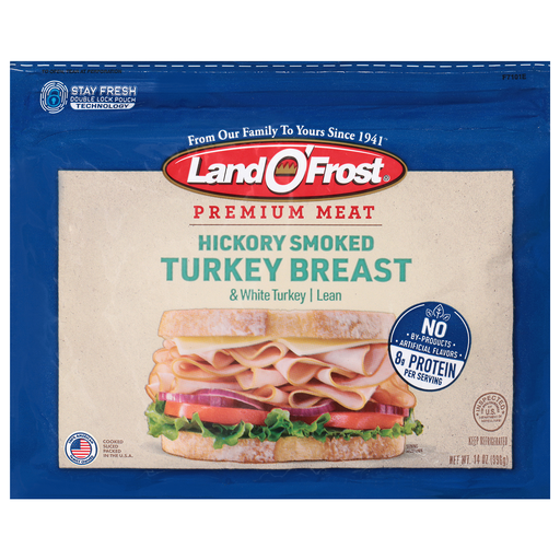 Land O'frost Hickory Smoked Turkey Breast & White Turkey 14 oz