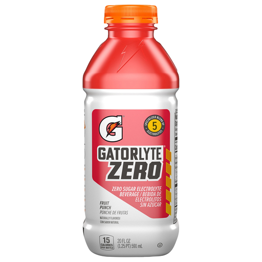Gatorlyte Zero Sugar Fruit Punch Electrolyte Beverage 20 fl oz