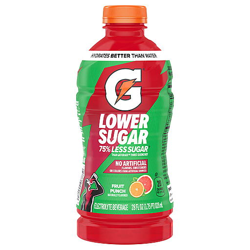 Gatorade Lower Sugar Fruit Punch Electrolyte Beverage 28 fl oz