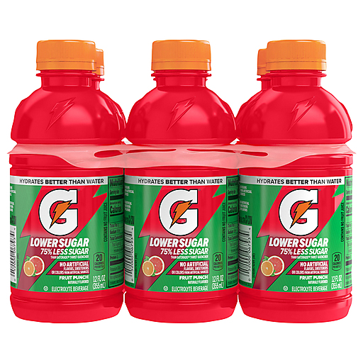 Gatorade Lower Sugar Fruit Punch Electrolyte Beverage 6 ea