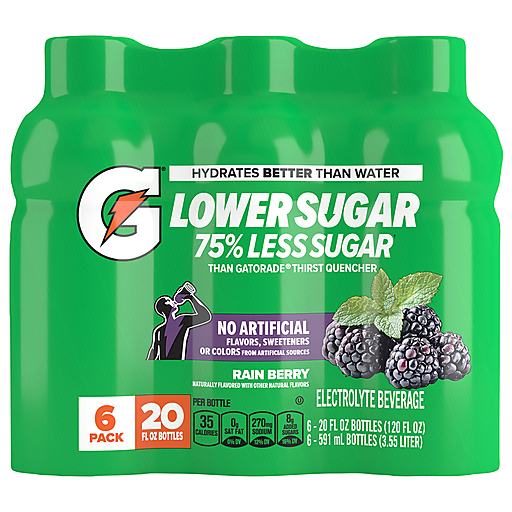 Gatorade Lower Sugar Rain Berry Electrolyte Beverage 6 ea