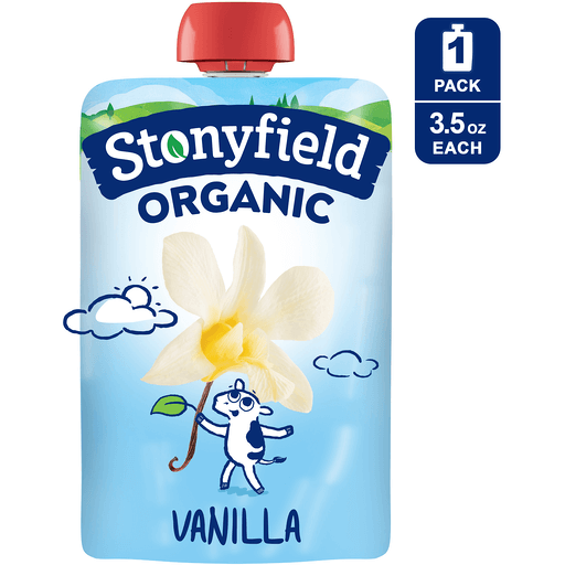 Stonyfield Organic Kids Vanilla Whole Milk Yogurt, 3.5 oz Pouch