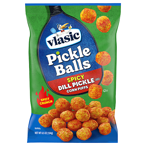 Vlasic Pickle Balls Spicy Dill Pickle Flavored Corn Puffs 6.5 oz