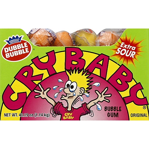 Cry Baby Dubble Bubble Bubble Gum, Original, Extra Sour | Chewing Gum ...