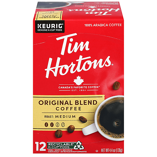 Tim Hortons Ground 100% Arabica Coffee Medium Original Blend Coffee 12 ea