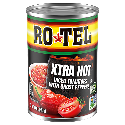Ro Tel Xtra Hot Diced Tomatoes With Ghost Peppers 10 oz