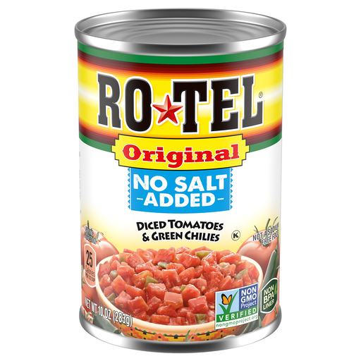 Ro Tel No Salt Added Original Diced Tomatoes & Green Chilies 10 oz