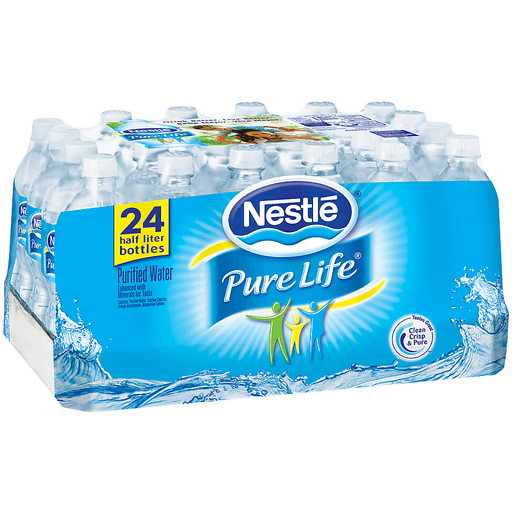 NESTLE PURE LIFE Purified Water, 16.9-ounce plastic bottles (Pack of 24), Water