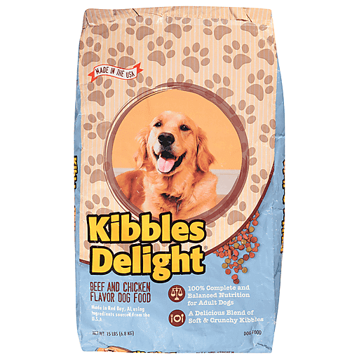 Kibbles Delight Beef and Chicken Flavor Dog Food 15 lb Dog Food