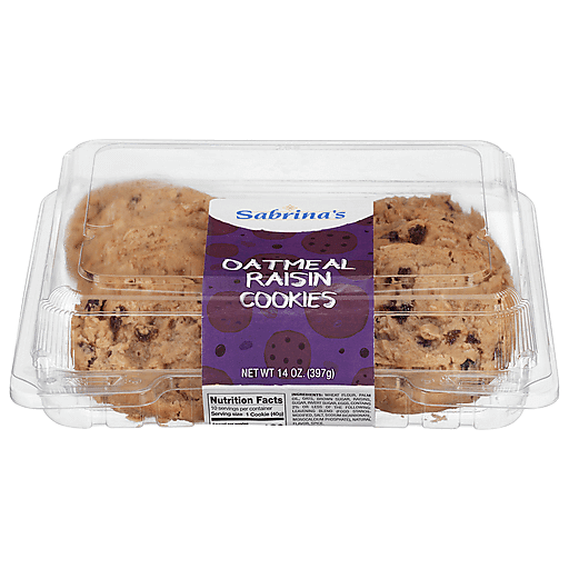 Sabrina S Cookies Oatmeal Raisin 14 Oz Bakery Fairplay Foods