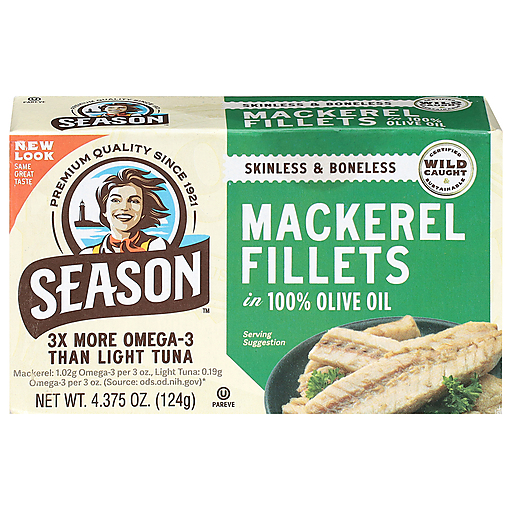 Season Brand Mackerels, Fillets, in Olive Oil