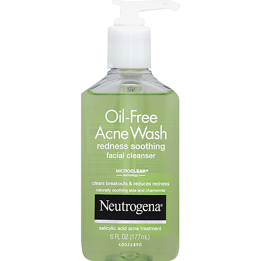 Neutrogena Oil-Free Acne and Redness Facial Cleanser, Soothing Face ...